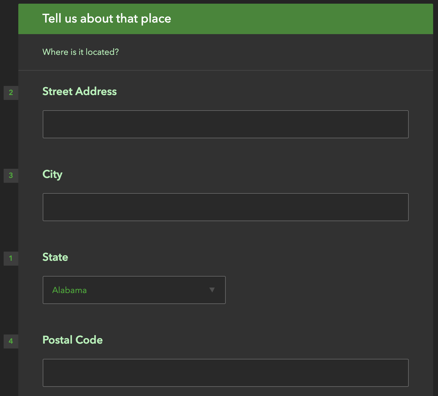 basic address capture form